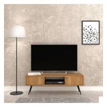 Homemania - TV Stand Savino - Sapphire Oak, Black - Marrone chiaro e nero
