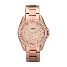 Fossil - Armbanduhr Riley für Damen - Roségold