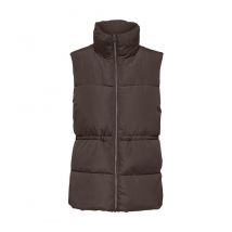 JACQUELINE DE YONG - Sleevless Quilted Jacket - Dark Brown
