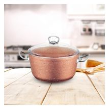 HERMIA - Cooking Pot with Lid 22 cm - Rose Gold