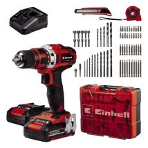 Einhell - cordless drill & screwdriver set TE-CD 18, 40 Li & 69 (2x2.0 Ah) Power X-Change (lithium ion, 2 speed, 40 Nm, incl. 2x battery & charger, 