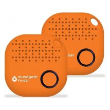 Musegear - localizzatore Chiavi Bluetooth - Arancio - 2 Pacchetto - Volume 3 Volte più Potente - Key Finder - Portafoglio Telefono arancio - 2 