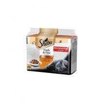 Sheba - Alimentation humide Fresh & Fine en sauce Variation de volaille, 15 x 50 g