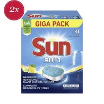 Sun - Lot de 2 Packs de Tablettes pour Lave-Vaisselle All-In-1 - 2 x 81 Tablettes