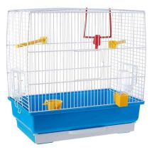 ferplast - Cage for small exotic birds and canaries REKORD 2 Bird cage, Complete with accessories and revolving feeders, sturdy white painted metal 