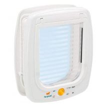 ferplast - Cat Flap SWING 9, Cat and Dog Door, Four-way Controllable Entry and Exit, Protection against Draughts, White