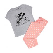 Disney - Pigiama 2 Pezzi Mickey & Amp Minnie Classic - Set pigiama basic - Multicolore per Donna