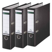 Leitz - Lever Arch File, Black, Plastic, A4, 80 mm spine, Pack 3, 310335195 Holds 600 Sheets Black
