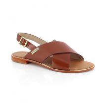 Les Tropéziennes - LES TROPEZIENNES - Leather Sandals Hiliana for Women - 36 EUR - Camel