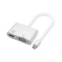 Unotec - Adaptateur USB-C vers VGA & HDMI - Blanc