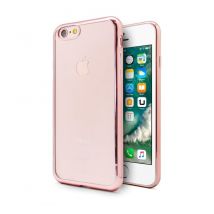 Unotec - Coque TPU Gel Transparent Compatible iPhone 7/8 Color Frame Rose Doré
