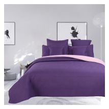 Home - 7-Piece Bed Linen Set - 230 x 250 cm - Pink and Dark Purple
