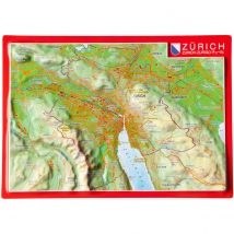 Georelief 3D Reliefpostkarte Zürich