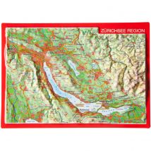 Georelief 3D Reliefpostkarte Zürichsee Region