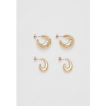 Stradivarius Lot 2 paires de boucles d’oreilles anneaux  Or OS