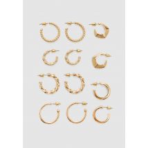 Stradivarius Lot 6 paires de boucles d’oreilles basiques  Or OS