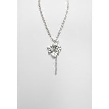Stradivarius Collier charm fleur et perle  Gris OS