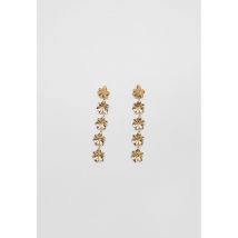 Stradivarius Boucles d’oreilles pendantes petites fleurs  Or OS