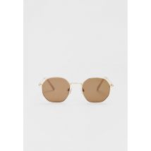 Stradivarius Lunettes de soleil hexagonales en métal  Marron OS