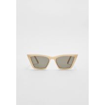 Stradivarius Lunettes de soleil rectangulaires monture épaisse  Écru OS