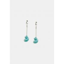 Stradivarius Longue boucle d'oreille coquillage  Bleu ciel OS