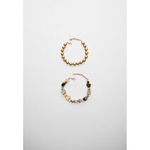 Stradivarius Lot de 2 bracelets perles fantaisie  Or OS
