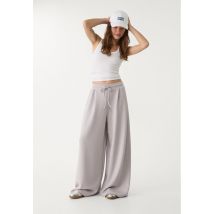 Stradivarius Pantalon de jogging plissé doux au toucher  Gris perle S
