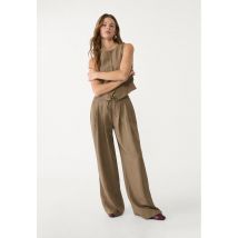Stradivarius Pantalon texturé cordon  Camel clair M