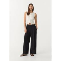 Stradivarius Pantalon jupe-culotte habillé pinces  Noir M