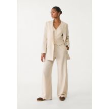 Stradivarius Pantalon fluide à rayures  Vanille S