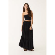 Stradivarius Jupe midi bohème  Noir L