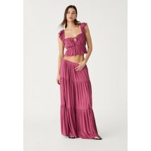 Stradivarius Jupe midi bohème  Rose pâle L