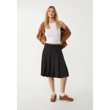 Stradivarius Jupe midi plissée  Noir L