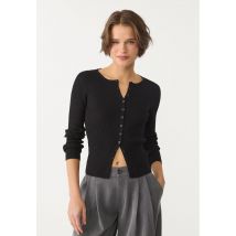 Stradivarius Cardigan côtelé  Noir L
