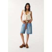 Stradivarius Gilet à cordons en crochet  Vanille M