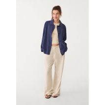 Stradivarius Veste fluide à poches en lin  Marine S
