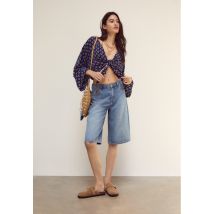 Stradivarius Blouse fluide à nœud  Bleu M