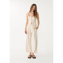 Stradivarius Top à bretelles lin avec boutons  Pierre L