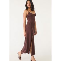 Stradivarius Robe longue en dentelle  Marron S