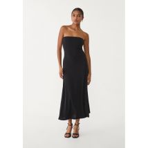 Stradivarius Robe midi évasée à épaules dénudées  Noir L