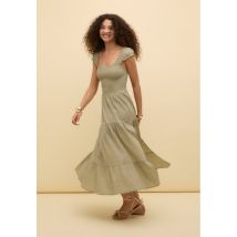 Stradivarius Robe fluide midi  Kaki M