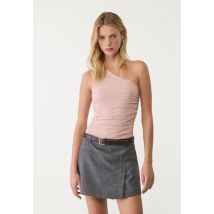 Stradivarius Body drapé en tulle  Rose poudré S