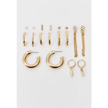 Stradivarius Lot 6 paires de créoles strass  Or OS