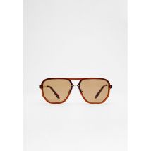 Stradivarius Lunettes de soleil bimatière  Marron OS