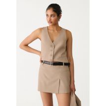 Stradivarius Jupe-culotte portefeuille avec ceinture  Marron S