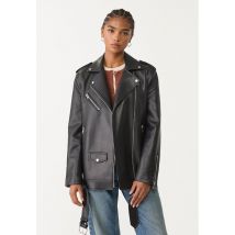 Stradivarius Blouson motard oversize en similicuir  Noir S