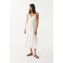 Stradivarius Longue robe fluide à boutons  Blanc S