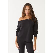 Stradivarius Sweat épaule dénudée en tissu doux  Noir M