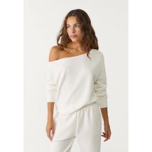 Stradivarius Sweat épaule dénudée en tissu doux  Blanc L