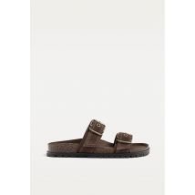 Stradivarius Sandales plates en cuir  MARRON 35